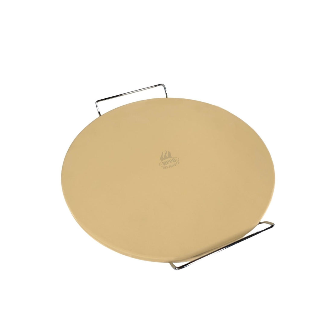 D"15 (380mm) Pizza Stone with Metal Rack, 9/16" Thick