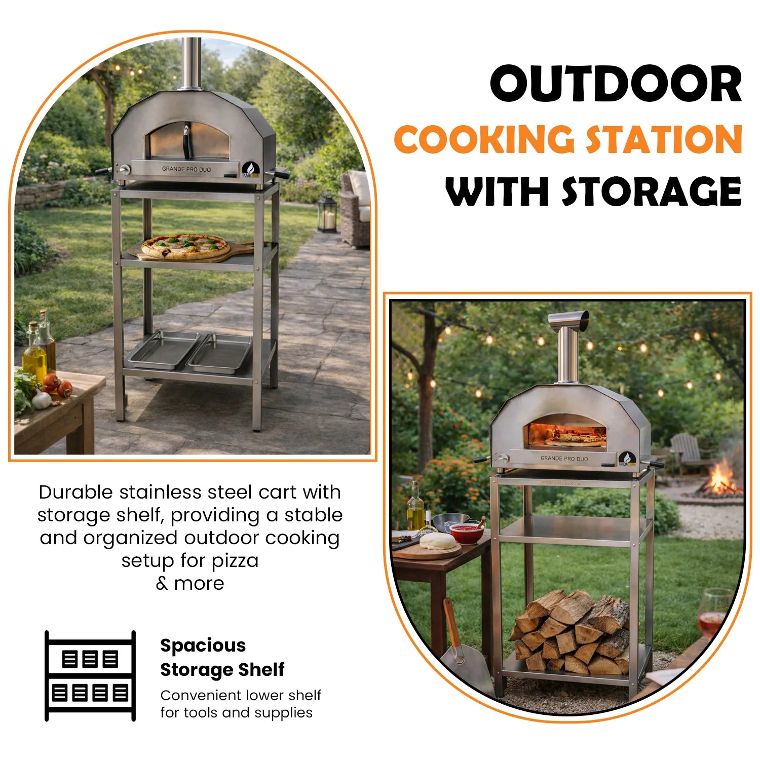 ItaliaForno Oven Cart for Grande Pro Duo