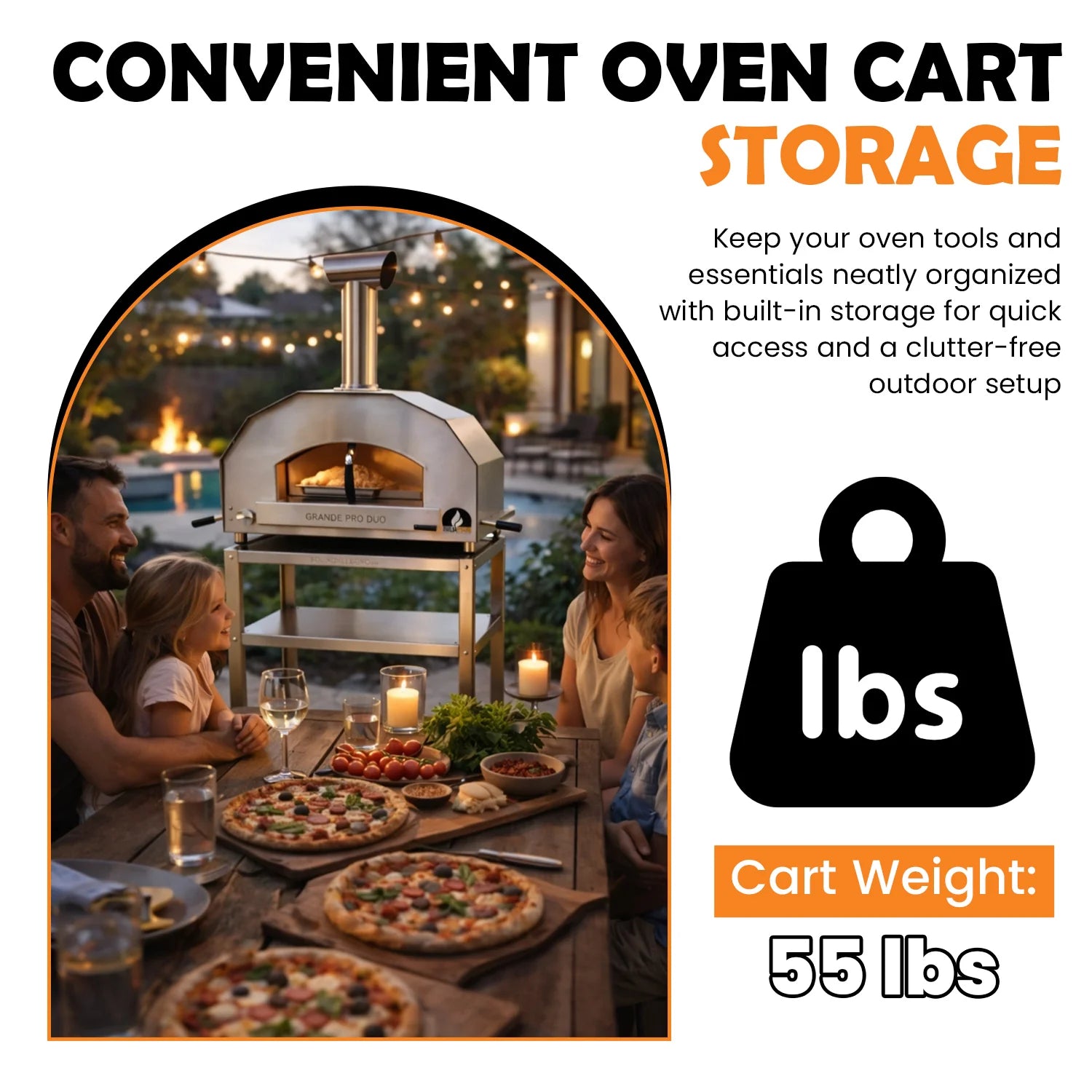 ItaliaForno Oven Cart for Grande Pro Duo