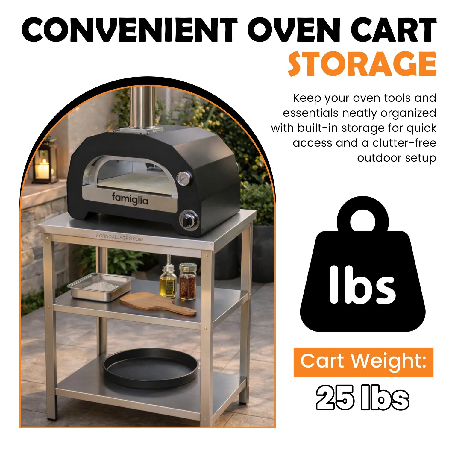 ItaliaForno Oven Cart for Compact Series