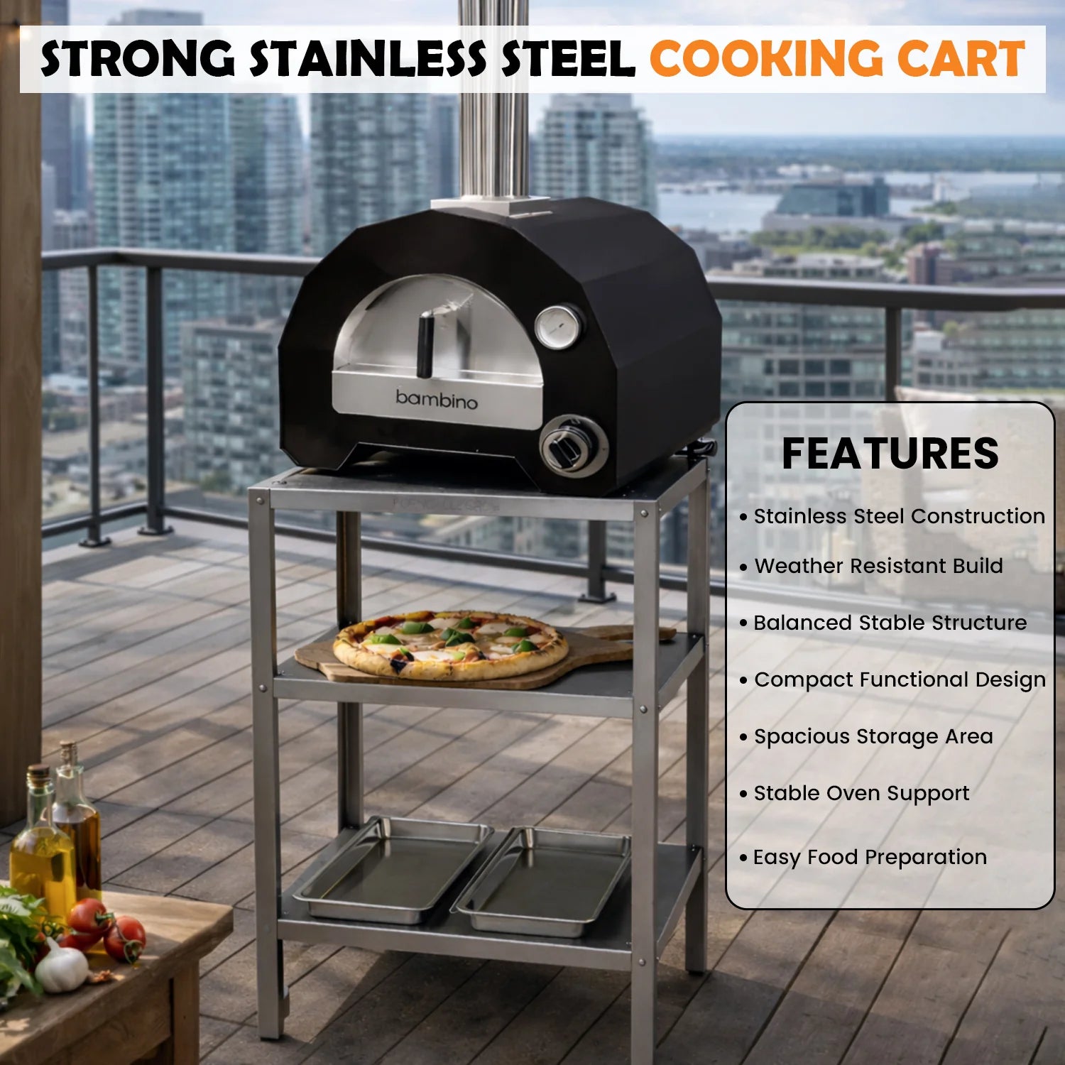 ItaliaForno Oven Cart for Compact Series